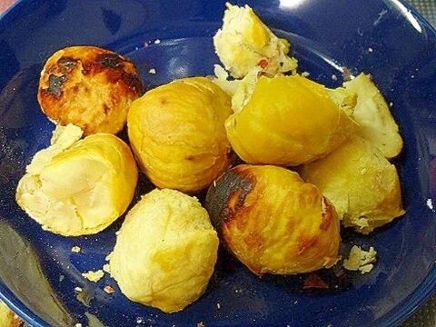 うちのおやつ「魚焼きグリルで「焼き栗」」